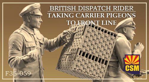 1:35 British Dispatch Rider Taking Carrier Pigeons To The Front Line