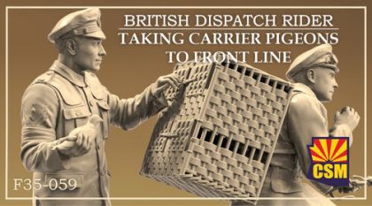1:35 British Dispatch Rider Taking Carrier Pigeons To The Front Line