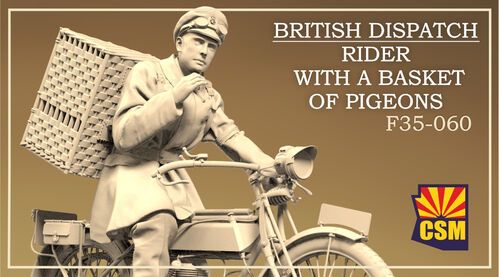 1:35 British Dispatch Rider With A Basket Of Pigeons
