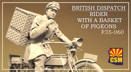 1:35 British Dispatch Rider With A Basket Of Pigeons