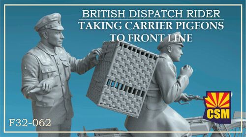 1:32 British Dispatch Rider Taking Carrier Pigeons To The Front Line