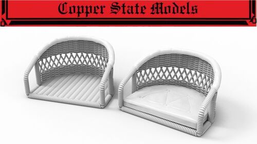 1:32 Wicker Seat With Cushion And Leather Pad