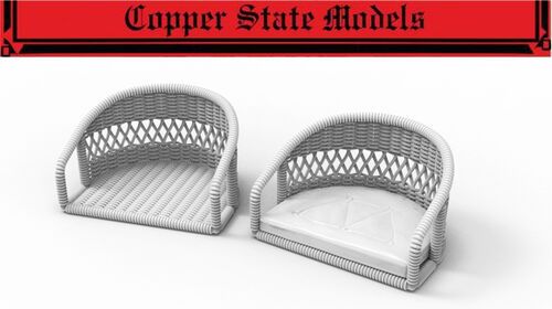 1:32 Wicker Seat With Cushion