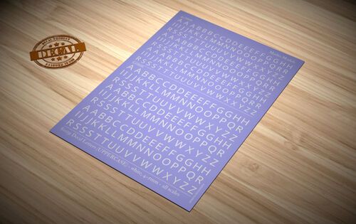 Decal Letters (UPPERCASE) - white, 4-5mm