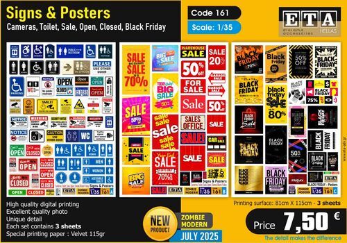 1:35 Signs & Posters - Toilet, Sale, Open, Closed and Black Friday