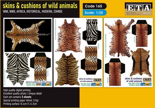 1:35 Skins And Cushions Of Wild Animals (3 Sheets)