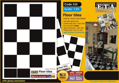 1:24 Floor Tiles - Interior Home Decoration (With Glossy Lamination) (3 Sheets)
