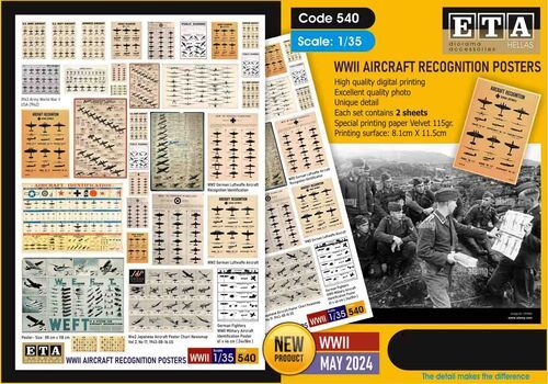 1:35 Aircraft Recognition Posters WWII (2 Sheets)