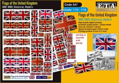 1:72/76 Flags Of The United Kingdom (WWI, WWII, Historical, Modern)