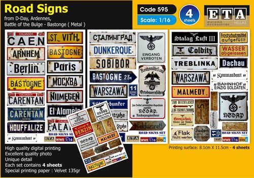 1:16 WWII - Road Signs / metal