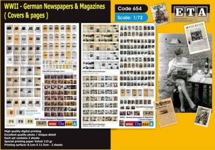 1:72 WWII - German Newspapers And Magazines (Covers And Pages) (2 Sheets)