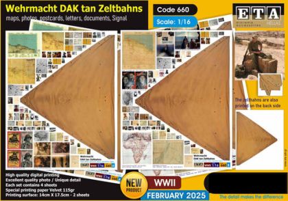 1:16 WWII - Wehrmacht DAK tan Zeltbahns