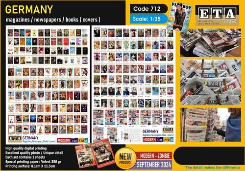 1:35 Germany Magazines/Newspapers/Books (Covers) (2 Sheets)