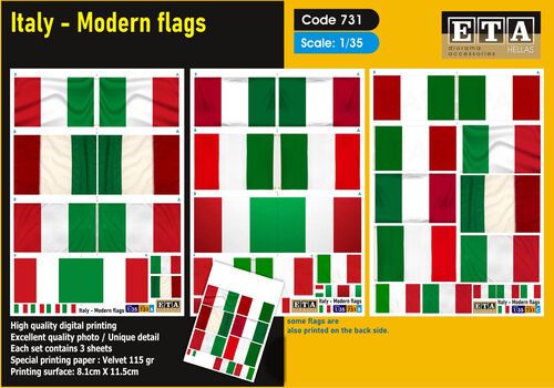 1:35 Italy - Modern Flags (3 Sheets)