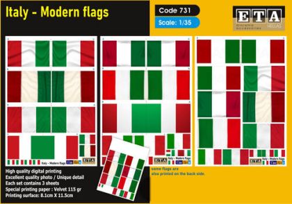 1:35 Italy - Modern Flags (3 Sheets)