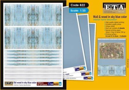 1:35 Wall & Wood In Sky Blue Color (Interior Home Decoration)