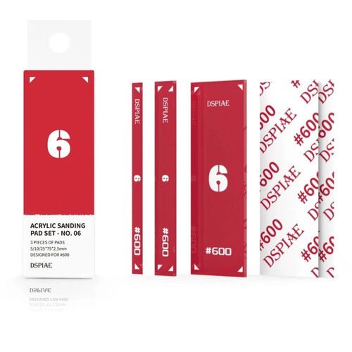 PT-SP06 Acrylic Sanding Pad Set - Red #600 (3 pcs)