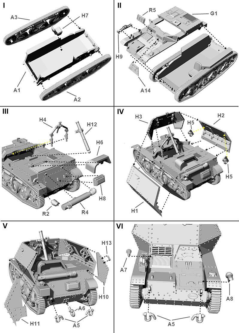 1:72 8 cm Schwerer Granatwerfer 34 auf Panzerspahwagen AMR 35(f)