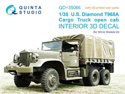 1:35 U.S. Diamond T 968A Cargo truck (open cab) 3D-Printed & coloured Interior on decal paper (Mirror Models) (with 3D-printed resin parts)