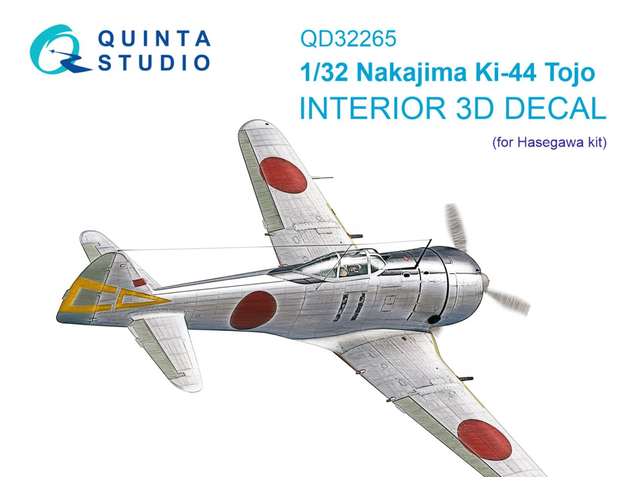 1:32 Nakajima Ki-44 Tojo 3D-Printed & coloured Interior on decal paper (Hasegawa)