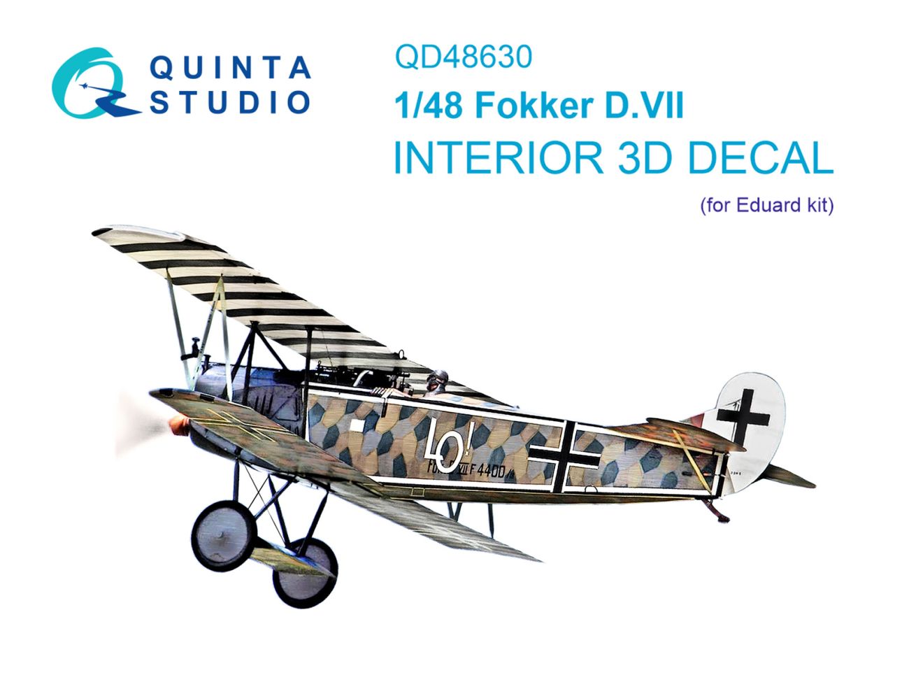 1:48 Fokker D.VII 3D-Printed & coloured Interior on decal paper (Eduard)