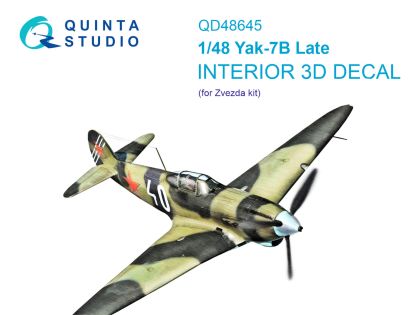 1:48 Yak-7B 3D-Printed & coloured Interior on decal paper (Zvezda)