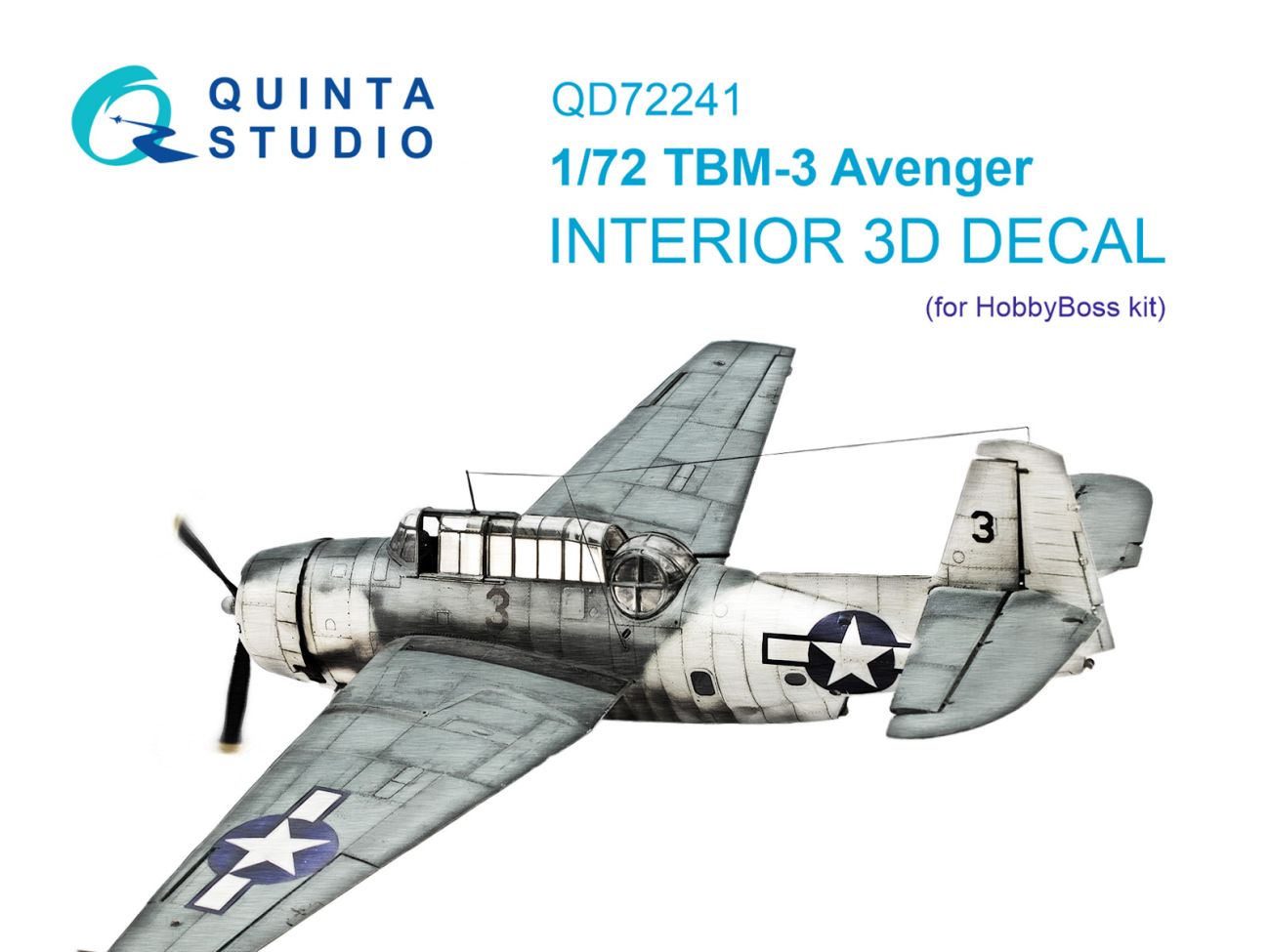 1:72 TBM-3 Avenger 3D-Printed & coloured Interior on decal paper (HobbyBoss)
