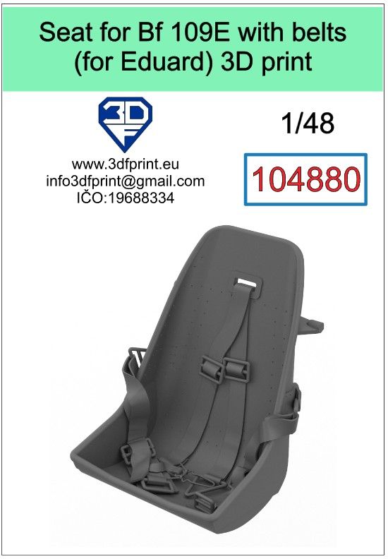1:48 Seat for Bf 109E (Eduard) with belts