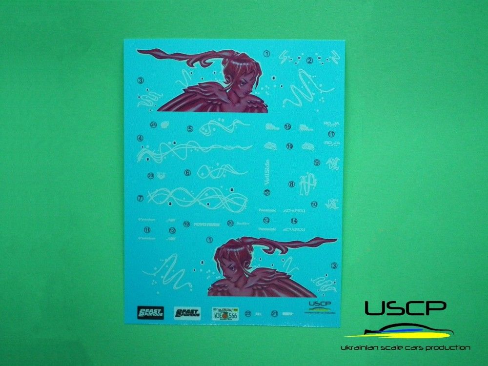 1:24 Honda S2000 Pink F&F2 (Suki) Decal