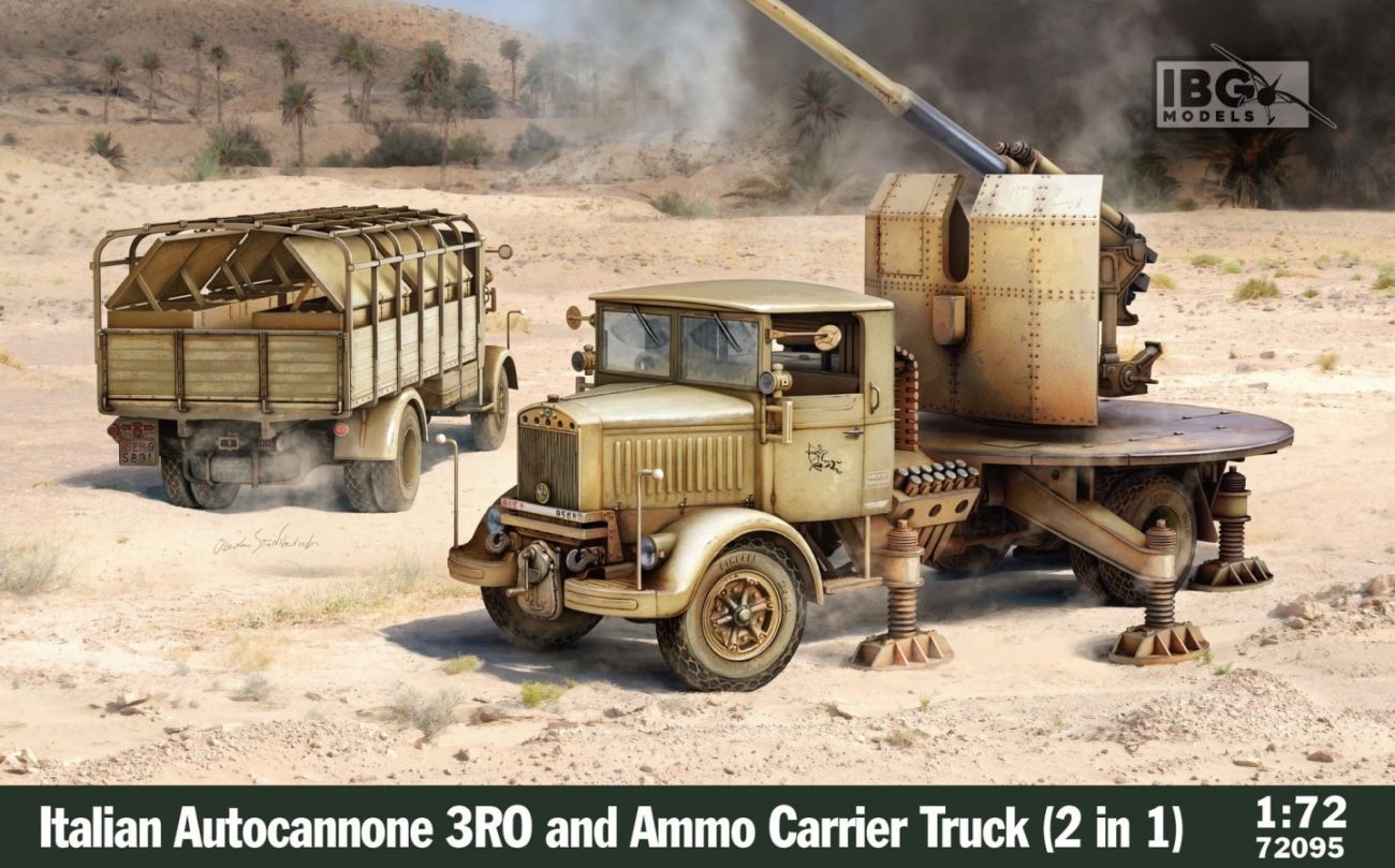 1:72 Italian Autocannone 3Ro and Ammo Carrier Truck (2 in 1)