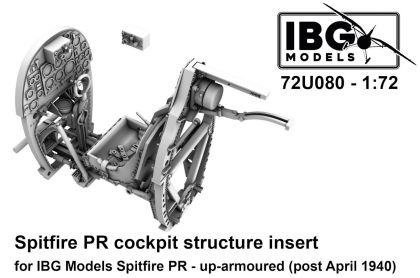 1:72 Spitfire PR cockpit structure insert - up-armoured (post April 1940)