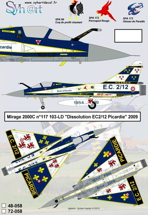 1:48 Mirage 2000C n°117 Dissolution EC2/12 Picardie 2009
