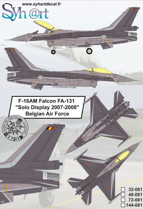 1:48 F-16AM Falcon FA-131 Solo Display 2007-2008 Belgian AF