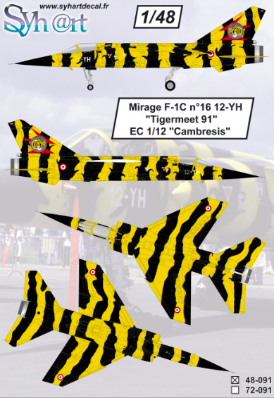1:48 Mirage F-1C 12-YH Tigermeet 1991 EC 1/12 Cambresis