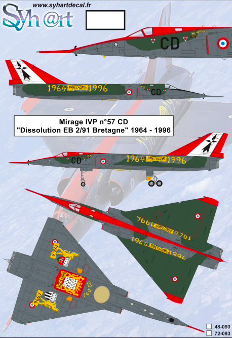 1:48 Mirage IVP n°57 CD Dissolution EB 2/91 Bretagne 1964-1996