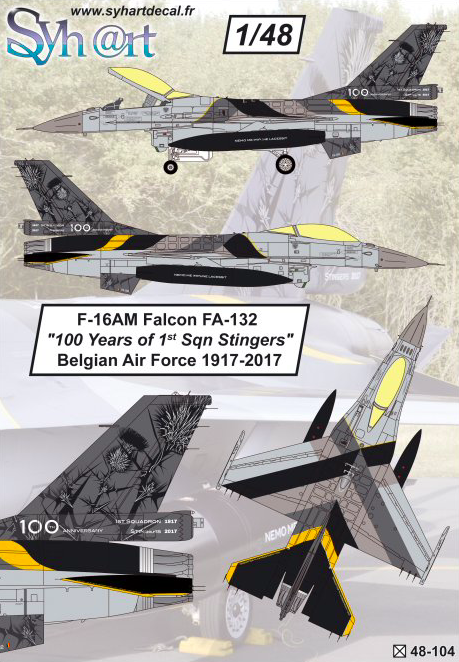 1:48 F-16AM Falcon FA-132 100 Years 1st Sqn - Stingers 1917-2017