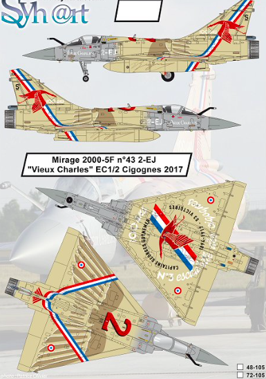 1:48 Mirage 2000-5F n°43 2-EJ Vieux Charles EC 1/2 Cigognes 2017