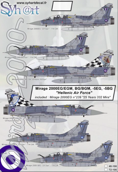 1:48 Mirage 2000EG n°239 25 years332 Sqn - Hawk Hellenic AF - 2014