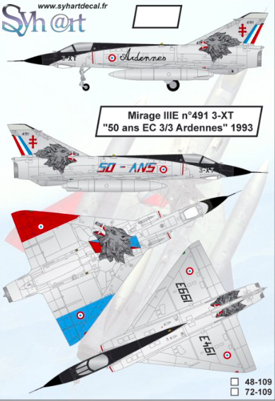 1:48 Mirage IIIE 3-XT 50 Ans EC 3/3 Ardennes 1993