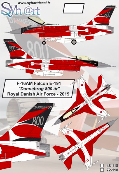 1:48 F-16AM Falcon E-191 Dannebrog 800 år Royal Danish AF - 2019