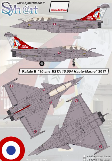1:48 Rafale B 4-FP 10 years ESTA 15.004 Haute-Marne 2017 - Limited edition -