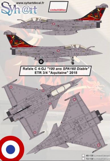 1:48 Rafale C 4-GJ 100 ans SPA160 - Diable ETR 3/4 Aquitaine 2018 - (Limited 300pc)