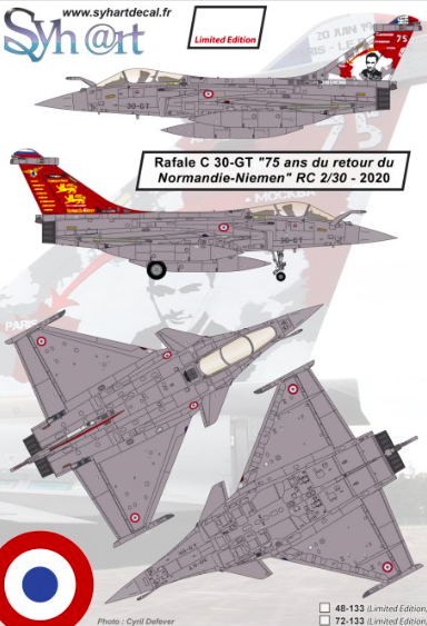 1:48 Rafale C 30-GT ''75ans retour en France du Normandie-Niemen'' RC2/30 - 2020 - (Limited 300pc)