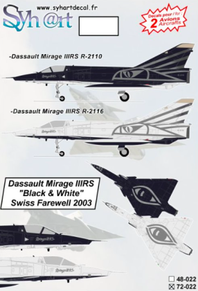 1:72 Mirage IIIRS R2110 & R2116 Swiss Black & White