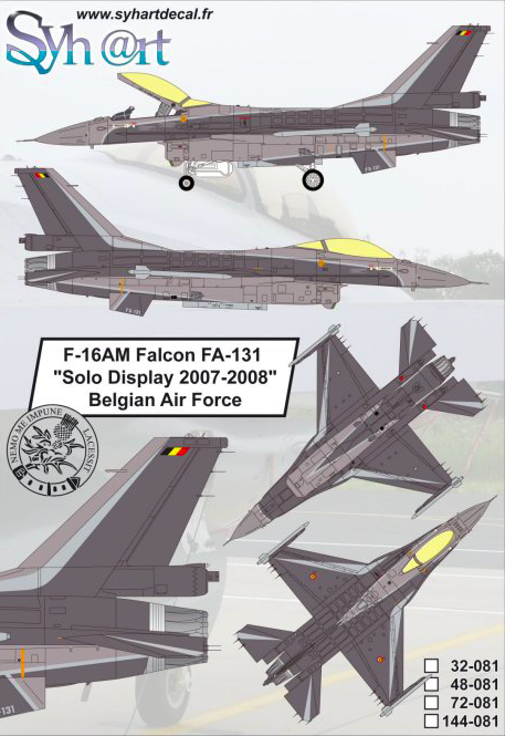 1:72 F-16AM Falcon FA-131 Solo Display 2007-2008 Belgian AF