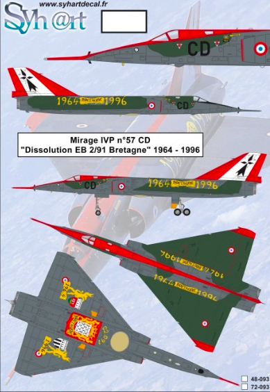1:72 Mirage IVP n°57 CD Dissolution EB 2/91 Bretagne 1964-1996