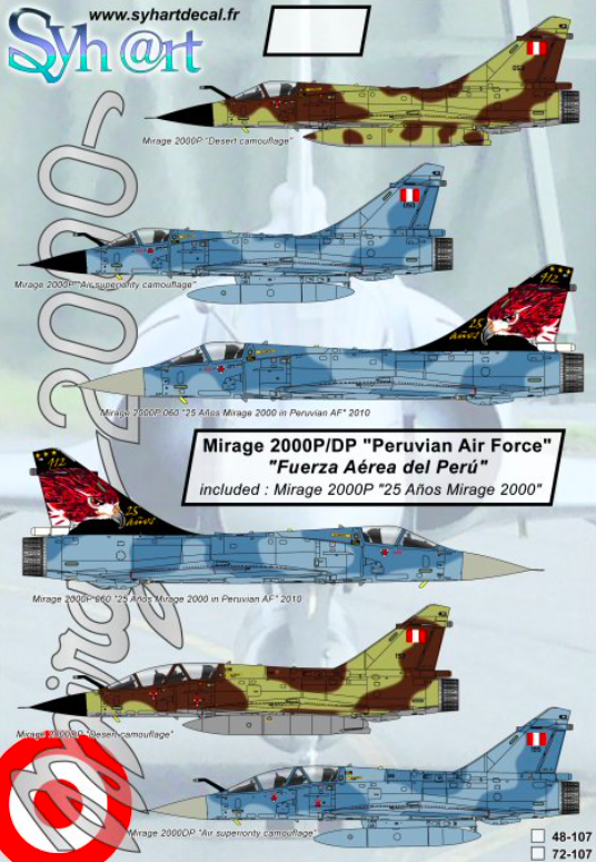 1:72 Mirage 2000P n°060 25 años 412Sqn Peruvian AF - 2010/11