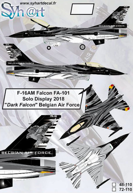 1:72 F-16AM Falcon FA-101 Solo Display 2018 - Dark Falcon Belgian AF