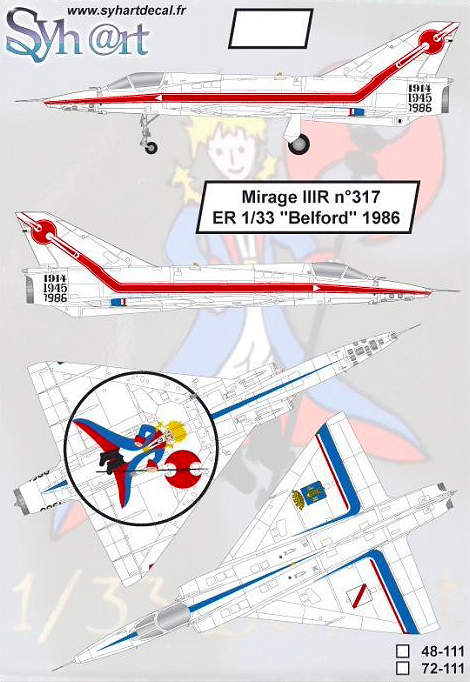 1:72 Mirage IIIR n°317 ER 1/33 Belfort 1986