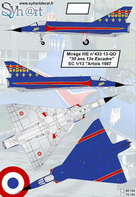 1:72 Mirage IIIE 13-QO 30 ans de la 13 Escadre EC1/13 Artois 1987